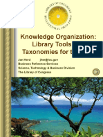 Knowledge Organization: Library Tools and Taxonomies For The Web