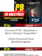 Concurso PC PB - Desafiando a Banca Cebraspe Só questões! Direito Processual Penal com Geilza Diniz