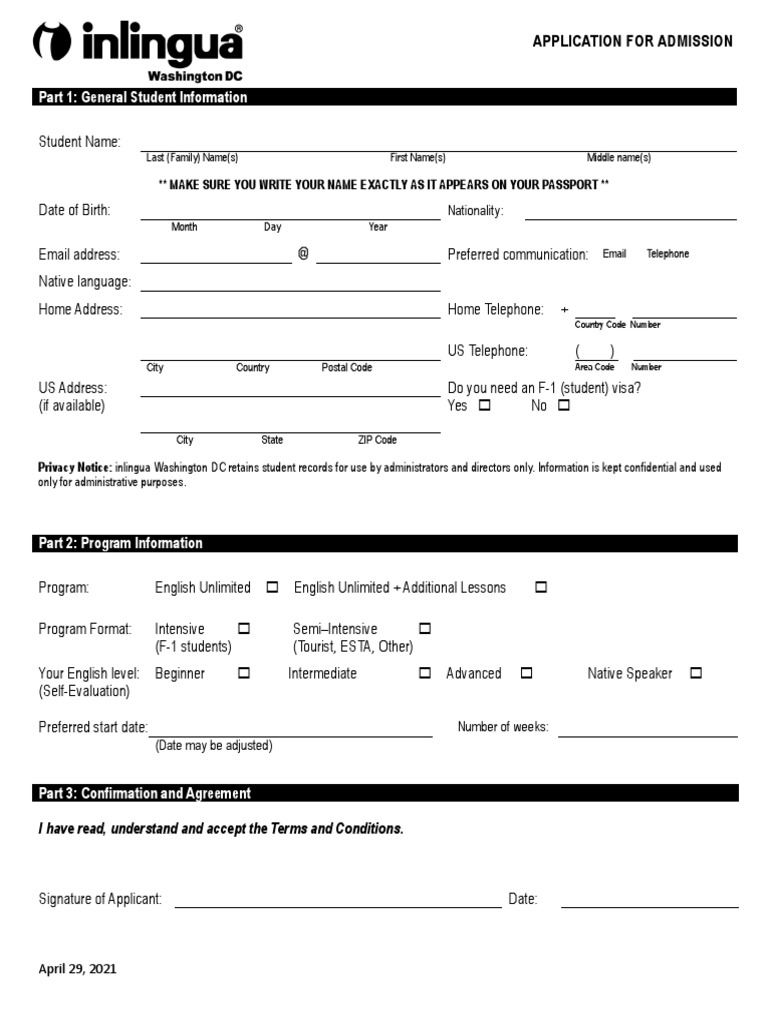 Part 1: General Student Information: Nationality | PDF | Fee | Tuition ...