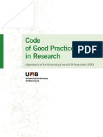 Code of Good Practice in Research: (Agreement of The Governing Council: 30 September 2020)