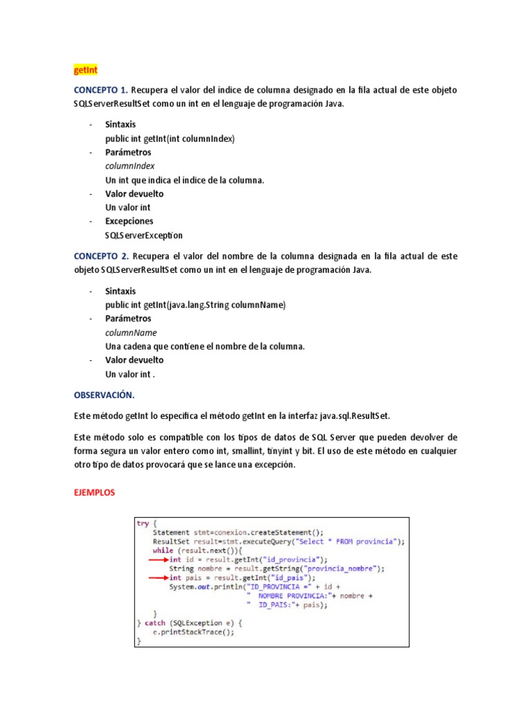 METODOS | PDF | Java (lenguaje de programación) | SQL