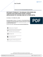 Enthalpy-Porosity Technique For Modeling Convection-Diffusion Phase Change: Application To The Melting of A Pure Metal