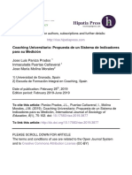 Coaching Universitario: Propuesta de Un Sistema de Indicadores para Su Medición