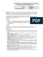 Pro - Sga- 001 Procedimiento Para La Identificación y Evaluación de Impactos y Aspectos Ambientales.