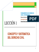 LECCIÓN 1 - Concepto y Sistemática Del Derecho Civil (2021-2022)