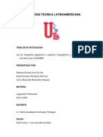 Ley de Topografía (Legislación y Aspectos Topográficos) y Su Relación Con Las Normativas de La OPAMMS.