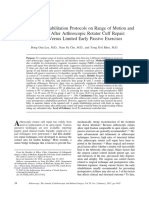 Effect of Two Rehabilitation Protocols On Range of Motion and Healing Rates After Arthroscopic Rotator Cuff Repair: Aggressive Versus Limited Early Passive Exercises