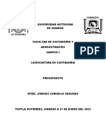 Presupuesto universitario de contaduría en Chiapas