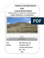 Introducción Al Estudio de La Arqueología de Sumaqllacta Canchis - Cusco