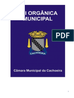 LEI ORGANICA DO MUNICIPIO DE CACHOEIRA-BA - 2018