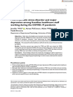 Post-Traumatic Stress Disorder and Major Depression Among Frontline Healthcare Workers