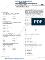 Soal SIMAK UI Matematika Dasar Tahun 2012 Kode 222