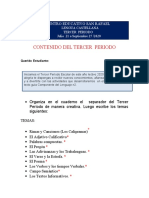 Tercer periodo de lengua castellana en el Centro Educativo San Rafael