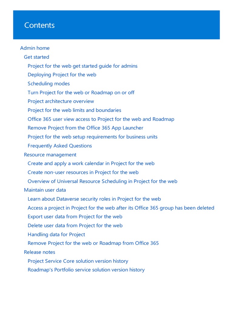 Deploying Project for the Web Admin Guide | PDF | Share Point | World ...