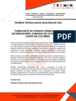 Tecmon Tecnologias Nacionales Sas. Fabricante de Hornos Crematorios en Colombia