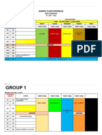 Group 1: Sample Class Schedule