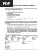 Handout - Supplies and Logistics in Education in Emergencies