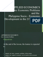 Applied Economics Basic Economic Problems and The Philippine Socio - Economic Development in The 21 Century
