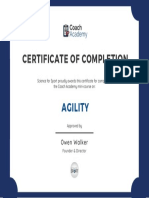 Certificate of Completion: Agility