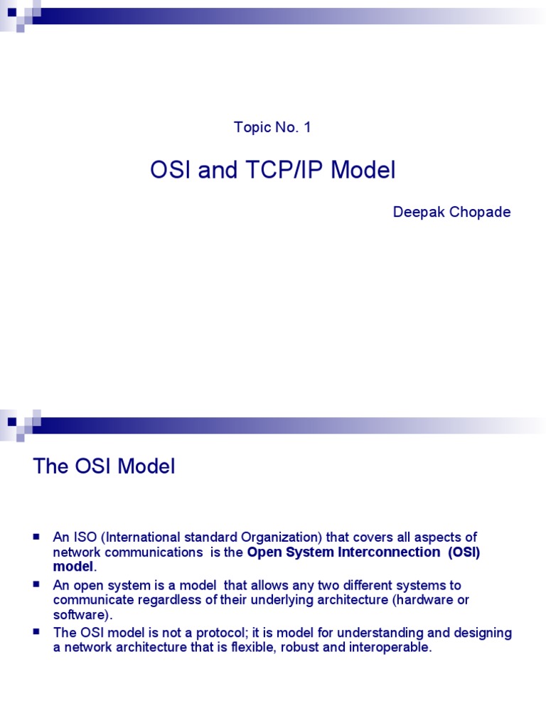 OSI and TCP Model | PDF | Osi Model | Computer Network