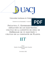 Práctica 5 Experimento de La Difracción de Los Electrones