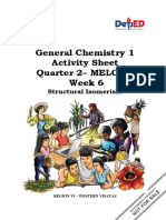 General Chemistry 1 Quarter 2 - MELC 11 Week 6: Activity Sheet