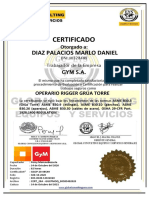 Certificados Rigger Grua Torre 14 de Octubre - Mina