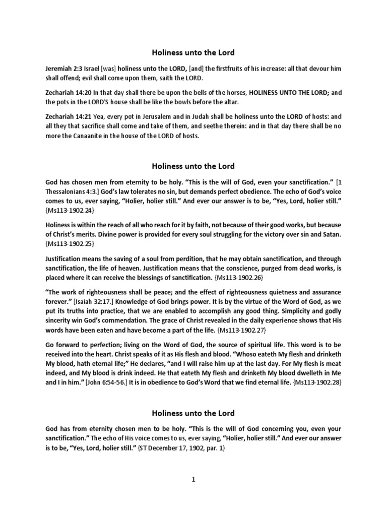 Path to Holiness and Sanctification | PDF | Justification (Theology ...