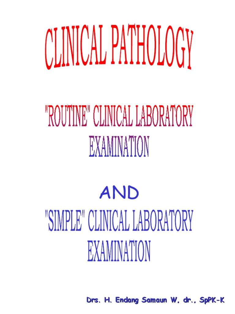 Pemeriksaan Lab. Klinik Rutin | PDF | Blood Plasma | Blood
