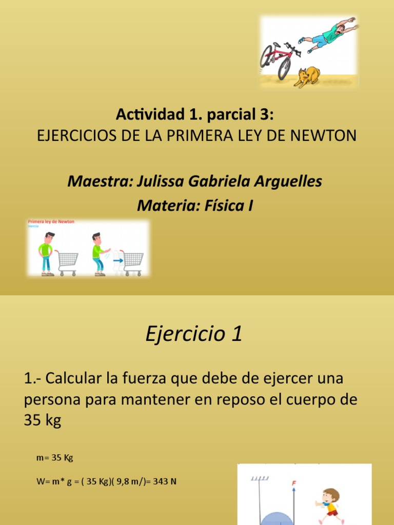 Ejercicios De La Primera Ley De Newton Pdf