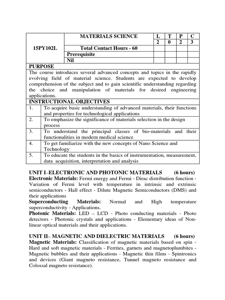 15PY102L Material Science - pdf-506053864 | PDF | Materials Science ...