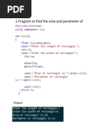 Program To Find The Area and Parameter of Rectangle