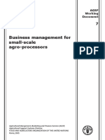 Business Management For Small-Scale Agro-Processors: Agsf Working Document