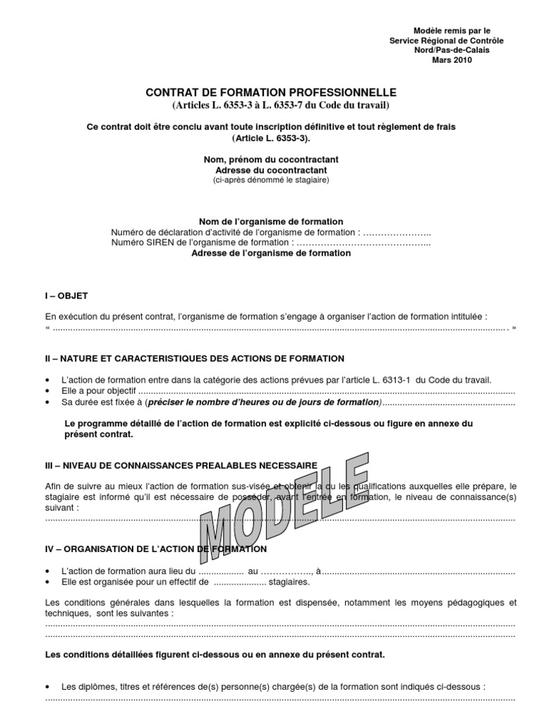 Contrat De Fp De Mars 2010 Taxe Sur La Valeur Ajoutee Pedagogie