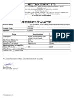 Certificate of Analysis: Spectrochem Pvt. LTD