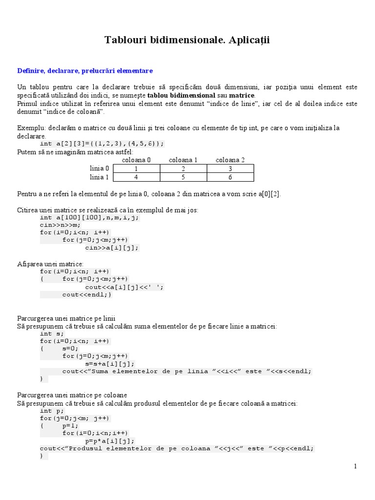 Matrice Teorie Si Aplicatii | PDF
