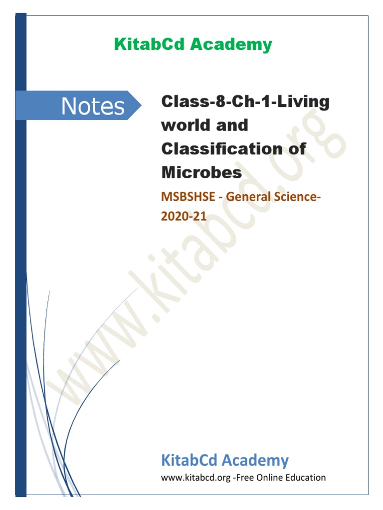 Living World & Microbe Classification Notes | PDF | Cell (Biology ...