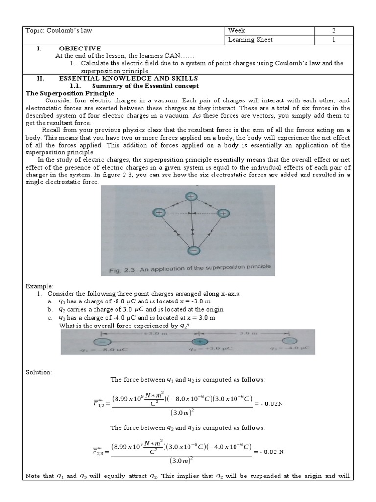 Superposition Principle in Electrostatics | PDF | Electric Charge | Force