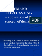 Demand Forecasting - Application of The Concept of Demand