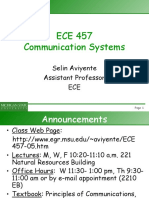 ECE 457 Communication Systems: Selin Aviyente Assistant Professor ECE