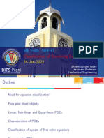 Me F485: NFFHT: Classification of Governing Equations