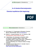 Fundamentals of Chemical Thermodynamics Chemical Equilibrium (The Beginning)