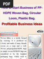 How To Start Business of PP-HDPE Woven Bag, Circular Loom, Plastic Bag