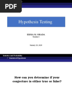 Hypothesis Testing: Erma M. Orada