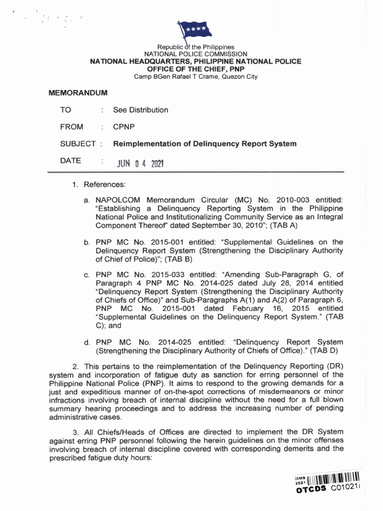 C, PNP Reimplementation of Delinquency Report System PDF