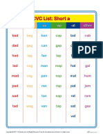 Cvc Word Lists