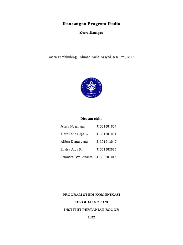 Rancangan Program Radio Kelompok 2 | PDF