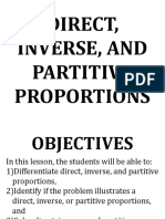 Direct, Inverse, and Partitive Proportions
