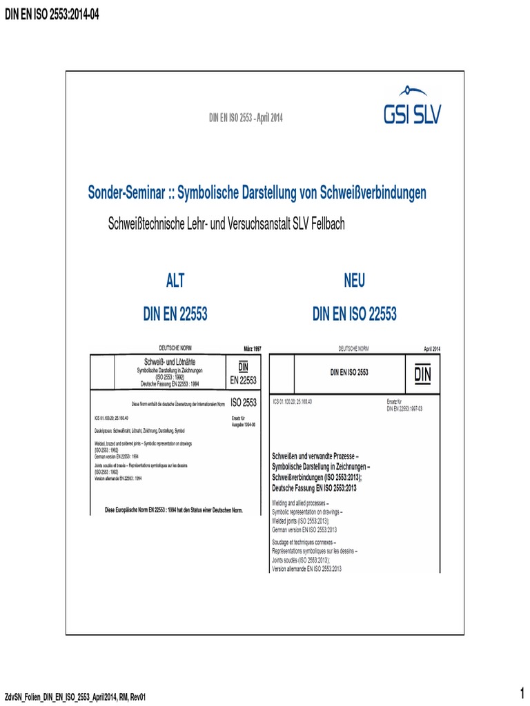 DIN en ISO 2553 - Sonderseminar | PDF