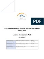 SITXWHS002 Identify Hazards, Assess and Control Safety Risks Learner Assessment Pack V2.2 - 06 - 2019